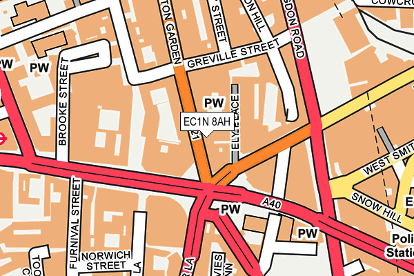Map of ARENSKI (NEWMAN STREET) LTD at local scale