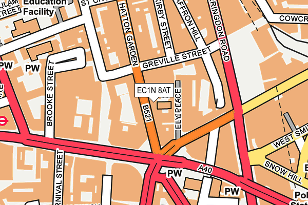 EC1N 8AT map - OS OpenMap – Local (Ordnance Survey)