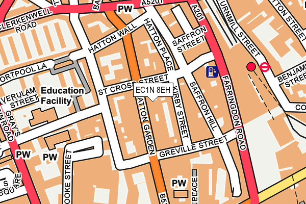 EC1N 8EH map - OS OpenMap – Local (Ordnance Survey)