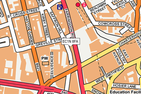 EC1N 8FA map - OS OpenMap – Local (Ordnance Survey)
