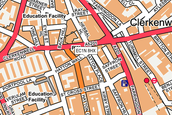 EC1N 8HX map - OS OpenMap – Local (Ordnance Survey)
