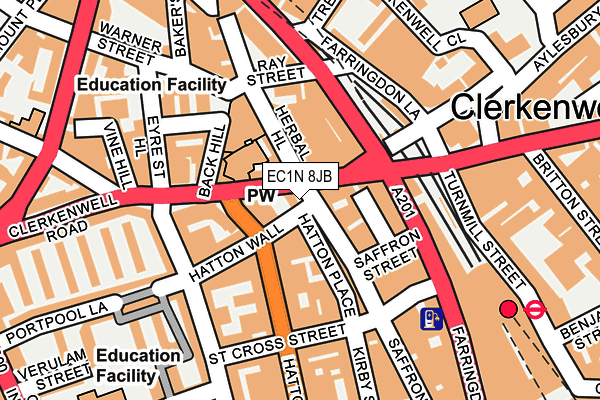 EC1N 8JB map - OS OpenMap – Local (Ordnance Survey)