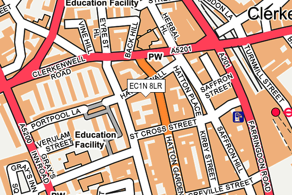 EC1N 8LR map - OS OpenMap – Local (Ordnance Survey)