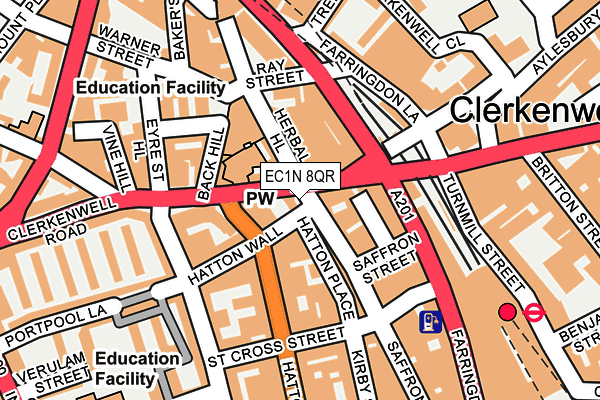 EC1N 8QR map - OS OpenMap – Local (Ordnance Survey)