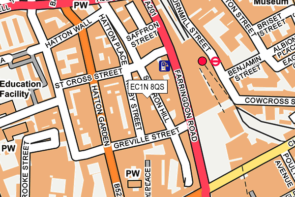 EC1N 8QS map - OS OpenMap – Local (Ordnance Survey)