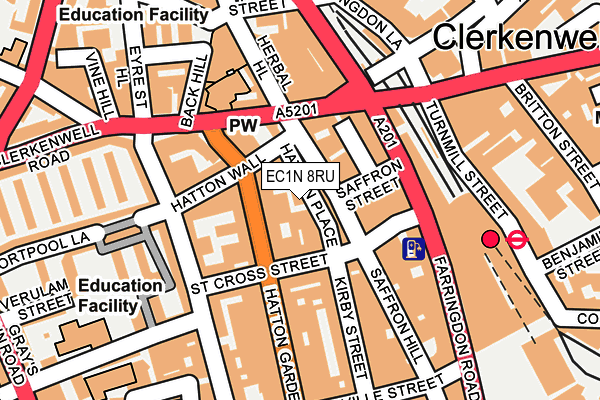 EC1N 8RU map - OS OpenMap – Local (Ordnance Survey)