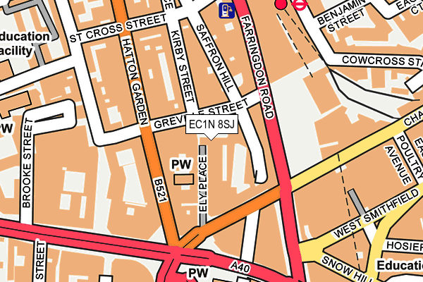 EC1N 8SJ map - OS OpenMap – Local (Ordnance Survey)