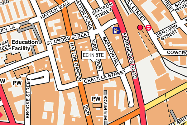 EC1N 8TE map - OS OpenMap – Local (Ordnance Survey)