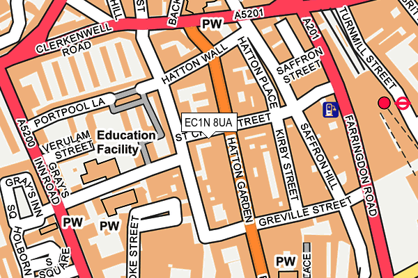 EC1N 8UA map - OS OpenMap – Local (Ordnance Survey)