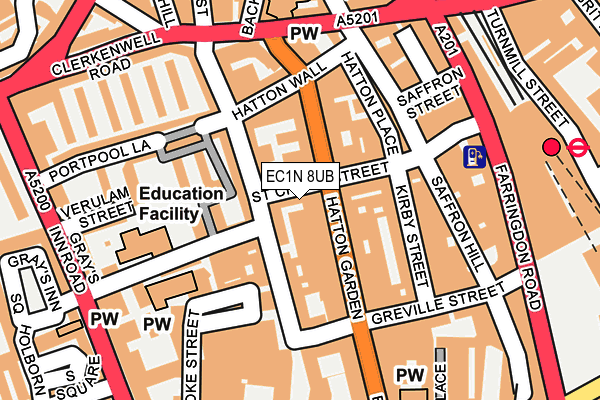EC1N 8UB map - OS OpenMap – Local (Ordnance Survey)