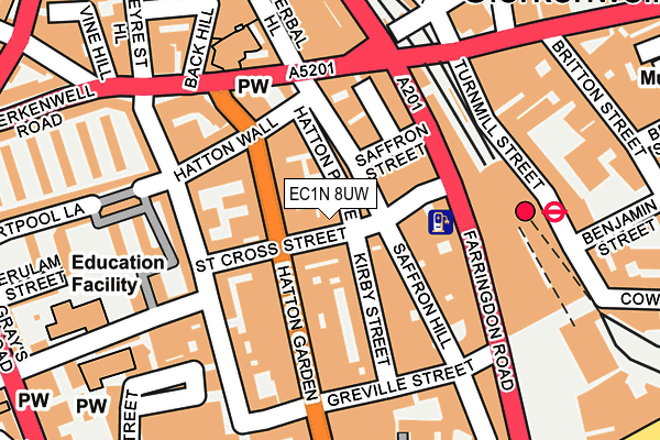 EC1N 8UW map - OS OpenMap – Local (Ordnance Survey)