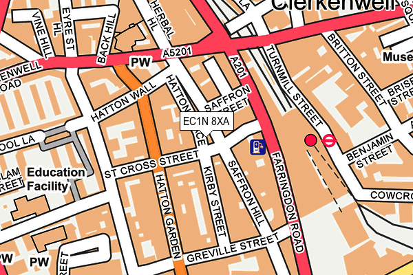 EC1N 8XA map - OS OpenMap – Local (Ordnance Survey)