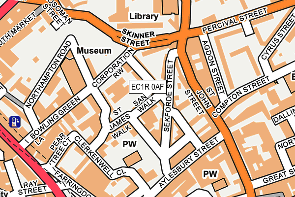 EC1R 0AF map - OS OpenMap – Local (Ordnance Survey)