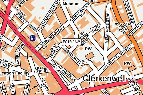 EC1R 0AW map - OS OpenMap – Local (Ordnance Survey)
