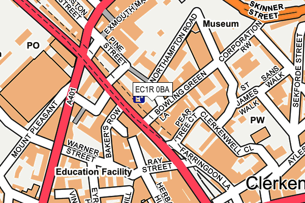 EC1R 0BA map - OS OpenMap – Local (Ordnance Survey)