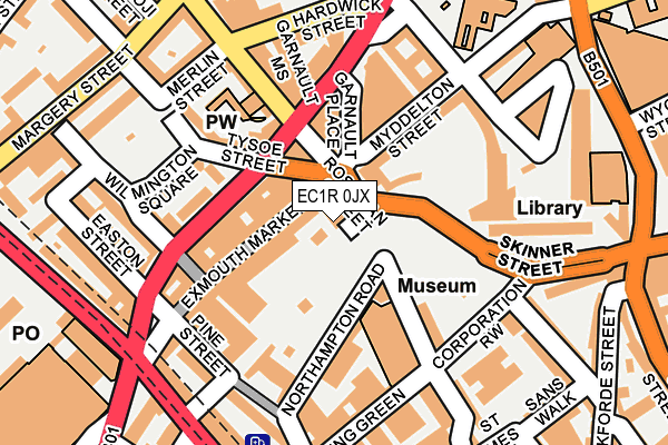 EC1R 0JX map - OS OpenMap – Local (Ordnance Survey)