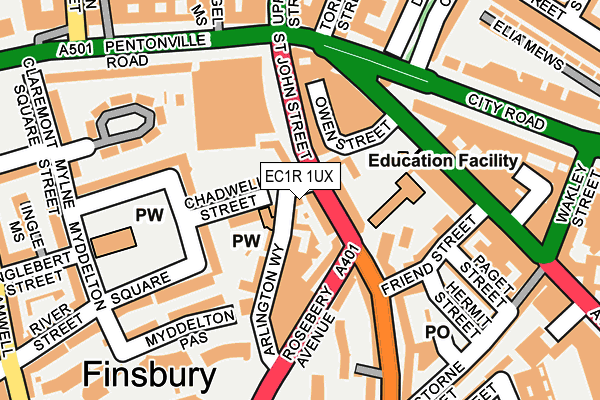 EC1R 1UX map - OS OpenMap – Local (Ordnance Survey)