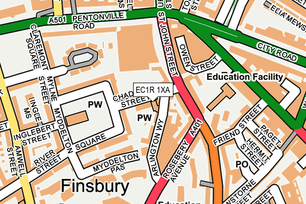 EC1R 1XA map - OS OpenMap – Local (Ordnance Survey)