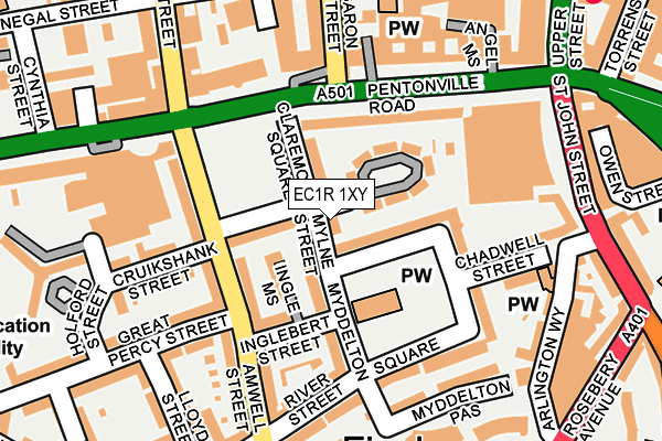 EC1R 1XY map - OS OpenMap – Local (Ordnance Survey)