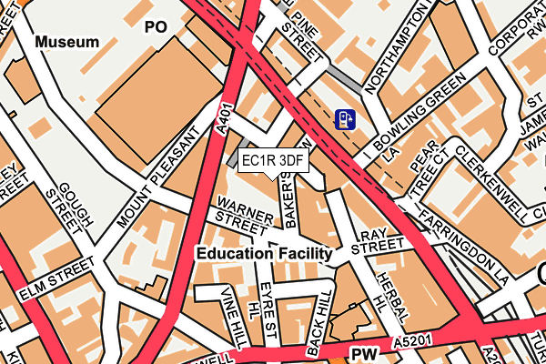 EC1R 3DF map - OS OpenMap – Local (Ordnance Survey)