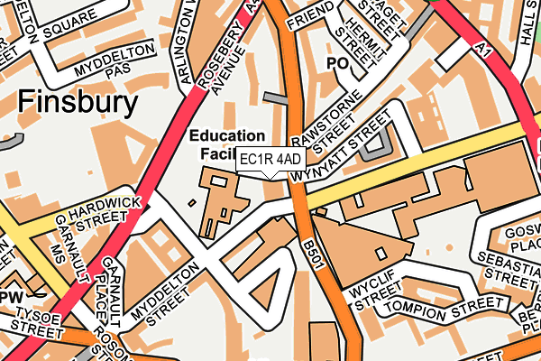 EC1R 4AD map - OS OpenMap – Local (Ordnance Survey)