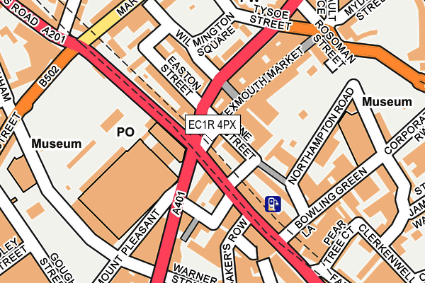 EC1R 4PX map - OS OpenMap – Local (Ordnance Survey)