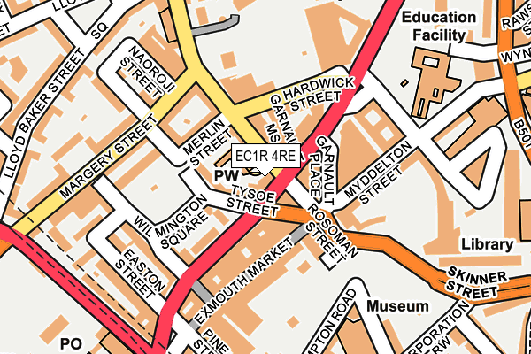 EC1R 4RE map - OS OpenMap – Local (Ordnance Survey)