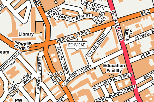 EC1V 0AD map - OS OpenMap – Local (Ordnance Survey)