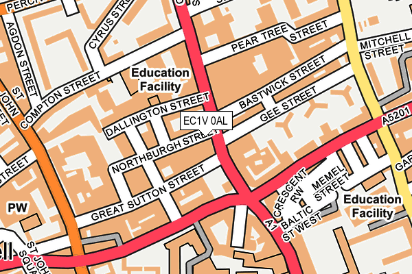 EC1V 0AL map - OS OpenMap – Local (Ordnance Survey)