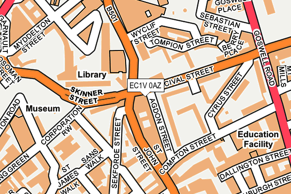 EC1V 0AZ map - OS OpenMap – Local (Ordnance Survey)