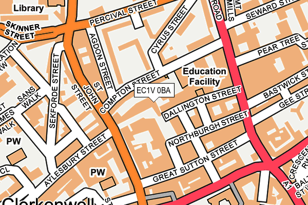 EC1V 0BA map - OS OpenMap – Local (Ordnance Survey)