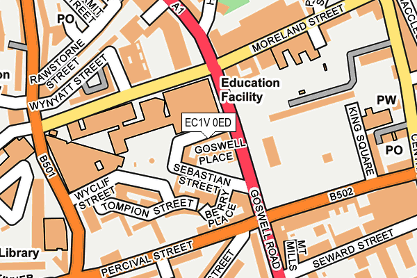EC1V 0ED map - OS OpenMap – Local (Ordnance Survey)