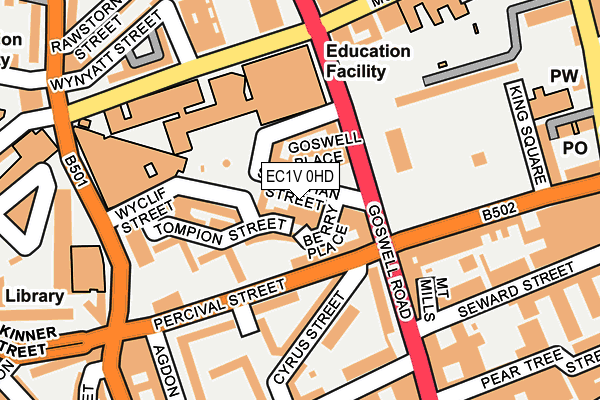EC1V 0HD map - OS OpenMap – Local (Ordnance Survey)