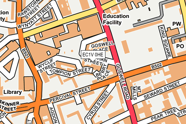EC1V 0HE map - OS OpenMap – Local (Ordnance Survey)
