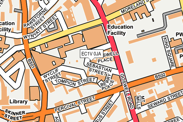 EC1V 0JA map - OS OpenMap – Local (Ordnance Survey)