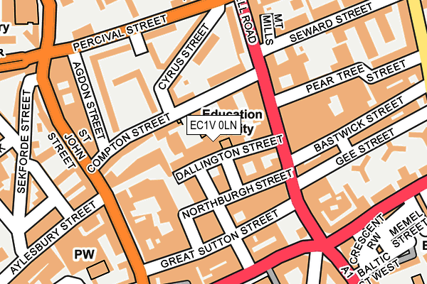 EC1V 0LN map - OS OpenMap – Local (Ordnance Survey)