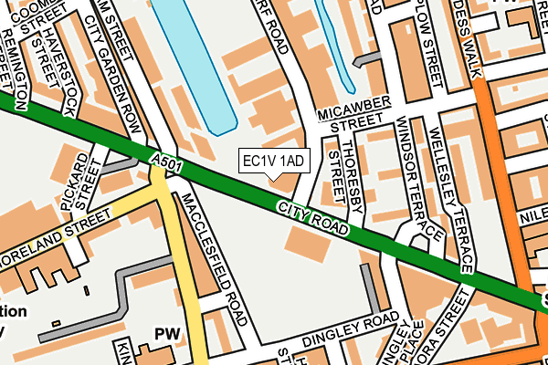 EC1V 1AD map - OS OpenMap – Local (Ordnance Survey)