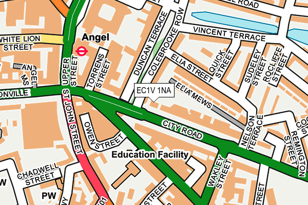 EC1V 1NA map - OS OpenMap – Local (Ordnance Survey)