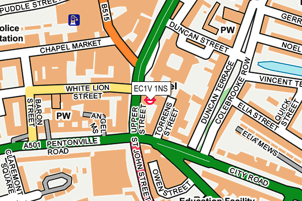 EC1V 1NS map - OS OpenMap – Local (Ordnance Survey)