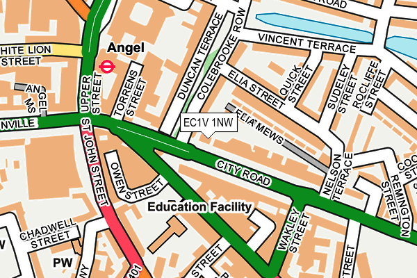 EC1V 1NW map - OS OpenMap – Local (Ordnance Survey)