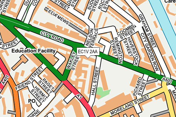 EC1V 2AA map - OS OpenMap – Local (Ordnance Survey)