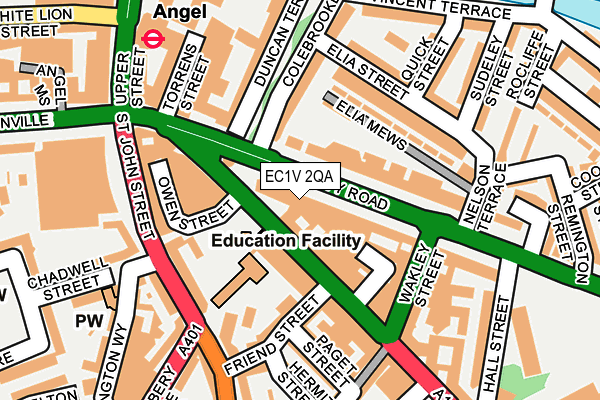 EC1V 2QA map - OS OpenMap – Local (Ordnance Survey)