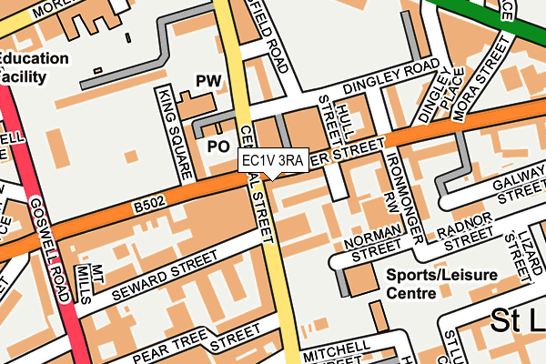 EC1V 3RA map - OS OpenMap – Local (Ordnance Survey)