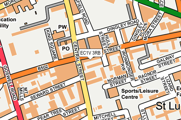 EC1V 3RB map - OS OpenMap – Local (Ordnance Survey)