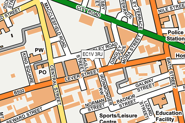 EC1V 3RJ map - OS OpenMap – Local (Ordnance Survey)