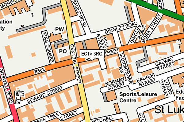 EC1V 3RQ map - OS OpenMap – Local (Ordnance Survey)