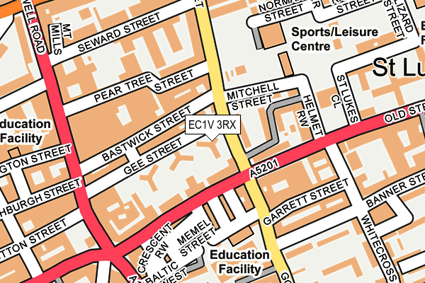 EC1V 3RX map - OS OpenMap – Local (Ordnance Survey)