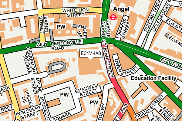 EC1V 4AB map - OS OpenMap – Local (Ordnance Survey)
