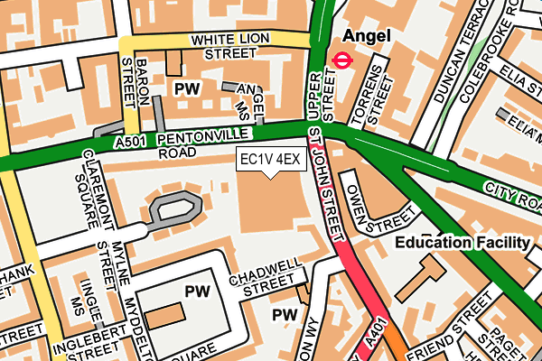 EC1V 4EX map - OS OpenMap – Local (Ordnance Survey)