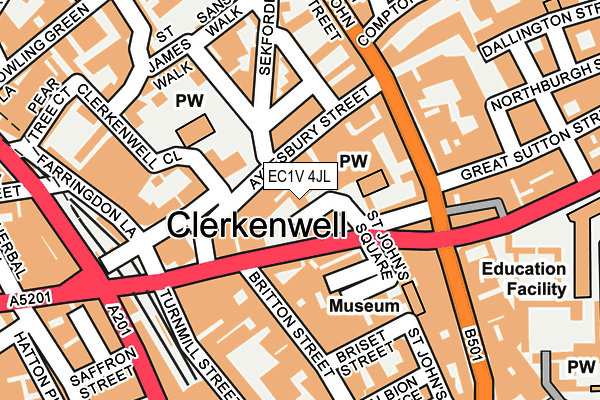 Map of LIMEGRANGE (CLERKENWELL) LIMITED at local scale